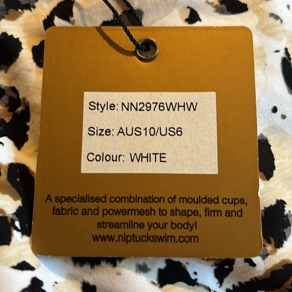 NWT Nip Tuck Swim one piece leopard print bathing suit with wrap top & ruching - Picture 13 of 16